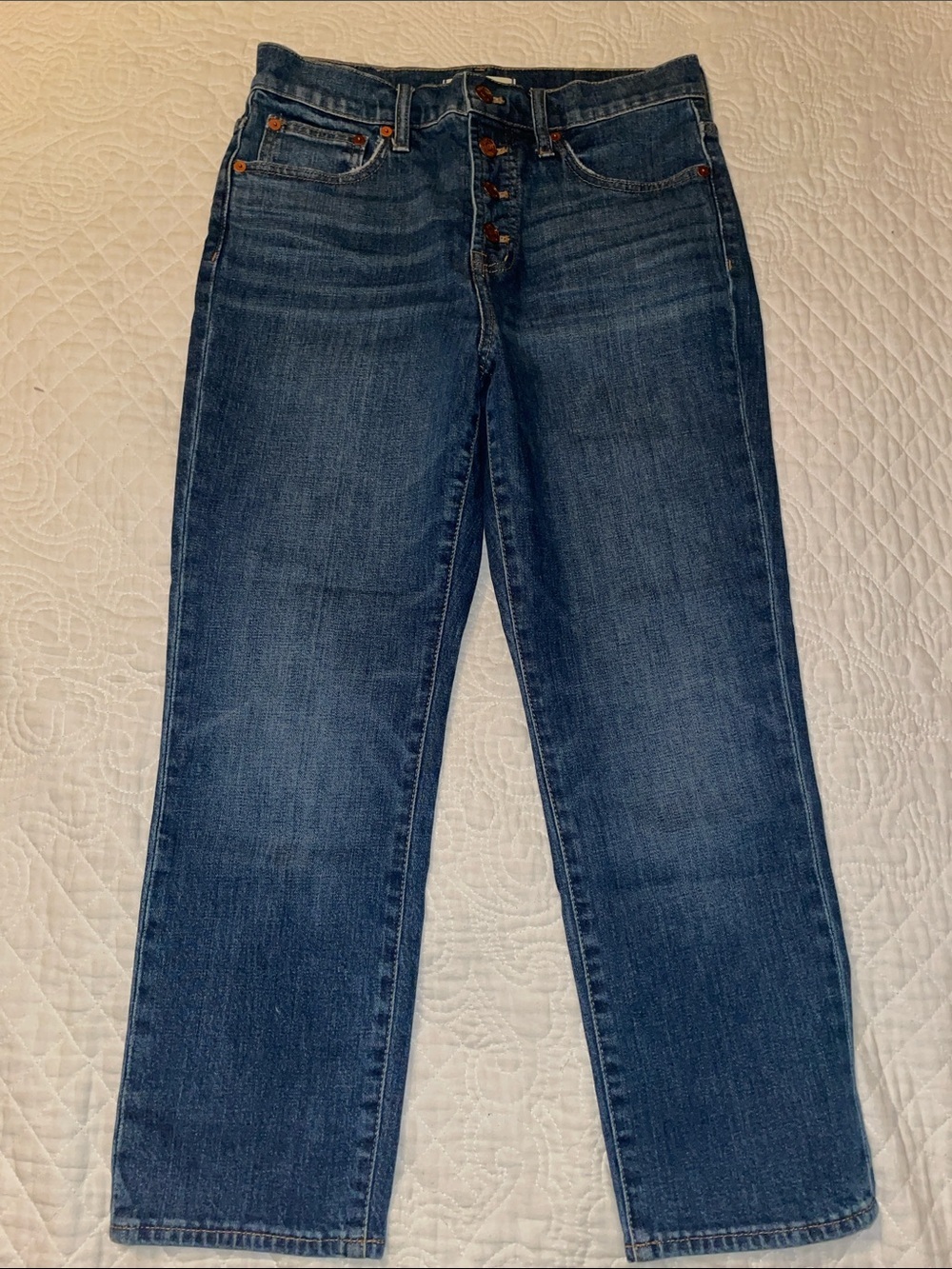 Madewell Button Fly Dark Wash The Perfect Vintage Crop Jeans. Size 26 - Picture 7 of 13